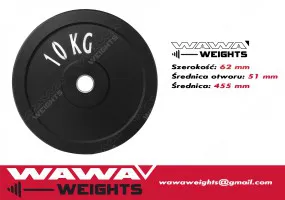 Obciążenie gumowe olimpijskie bumper 10kg // fi 50 Warszawa