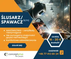 Ślusarz  Spawacz MIG/MAG Spawacz elektryczny (k/m)