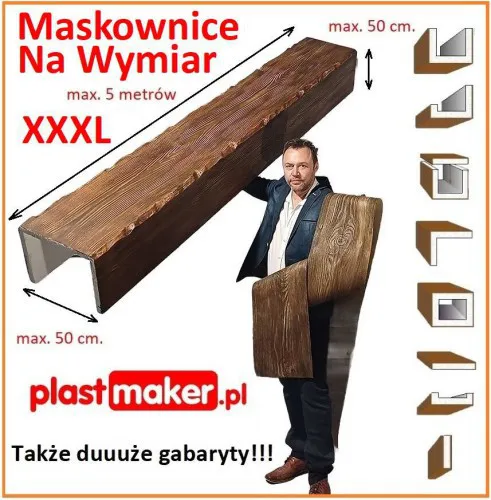 Maskownice drewnopodobne styropianowe na wymiar Plastmaker