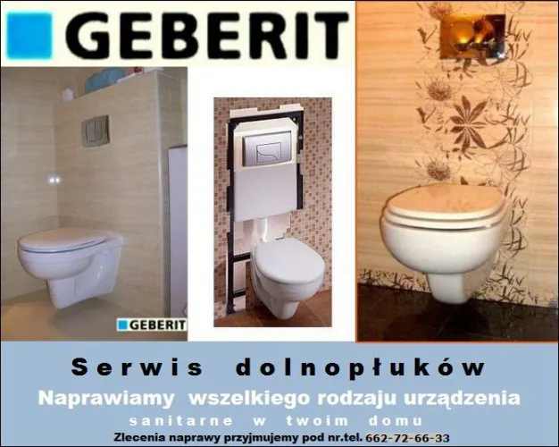 WC GEBERIT- naprawy spłuczek zabudowanych,części zamienne.