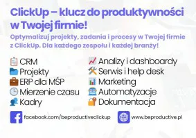 ClickUp dla firm - lepsze zarządzanie z BeProductive.pl ClickUp dla firm - lepsze zarządzanie z BeProductive.pl