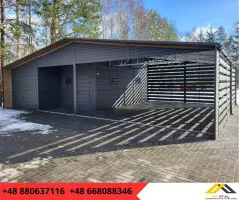 Garaż Blaszany Premium z Pomieszczeniem Gospodarczym i Wiatą -Hit Podbitka! Garaż Blaszany Premium z Pomieszczeniem Gospodarczym i Wiatą -Hit Podbitka!