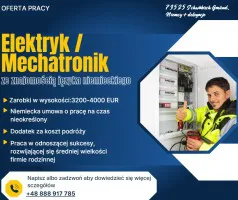 Elektryk / Mechatronik- Niemcy Elektryk / Mechatronik- Niemcy