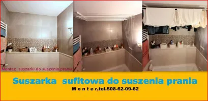 Monter suszarek sufitowych do suszenia prania. Monter suszarek sufitowych do suszenia prania.